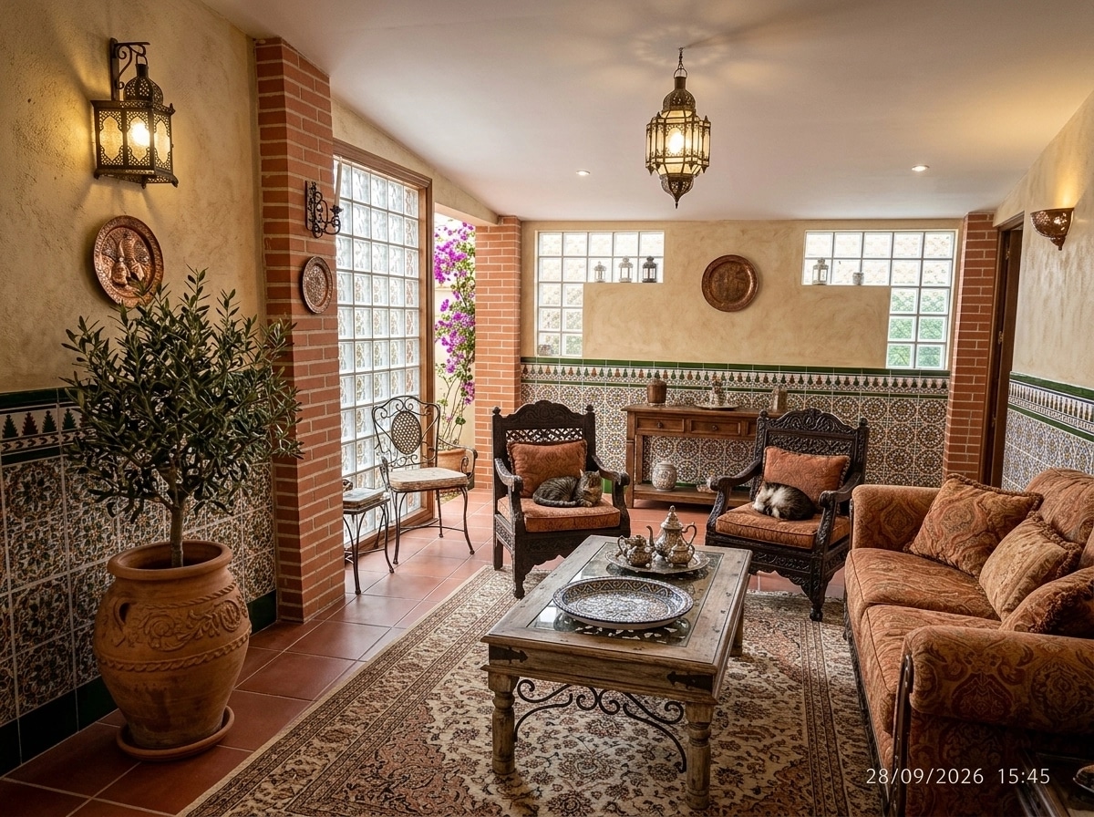 Interior design in Andalusian style — Living Room by GenRoom AI