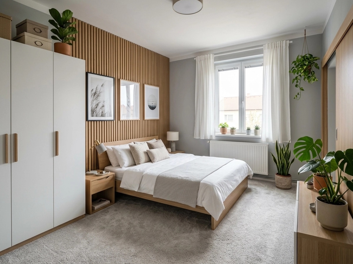 Interiördesign i stilen Scandinavian — Sovrum av GenRoom AI