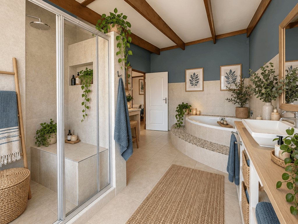 Bathroom interior in Scandinavian style — photo by GenRoom AI