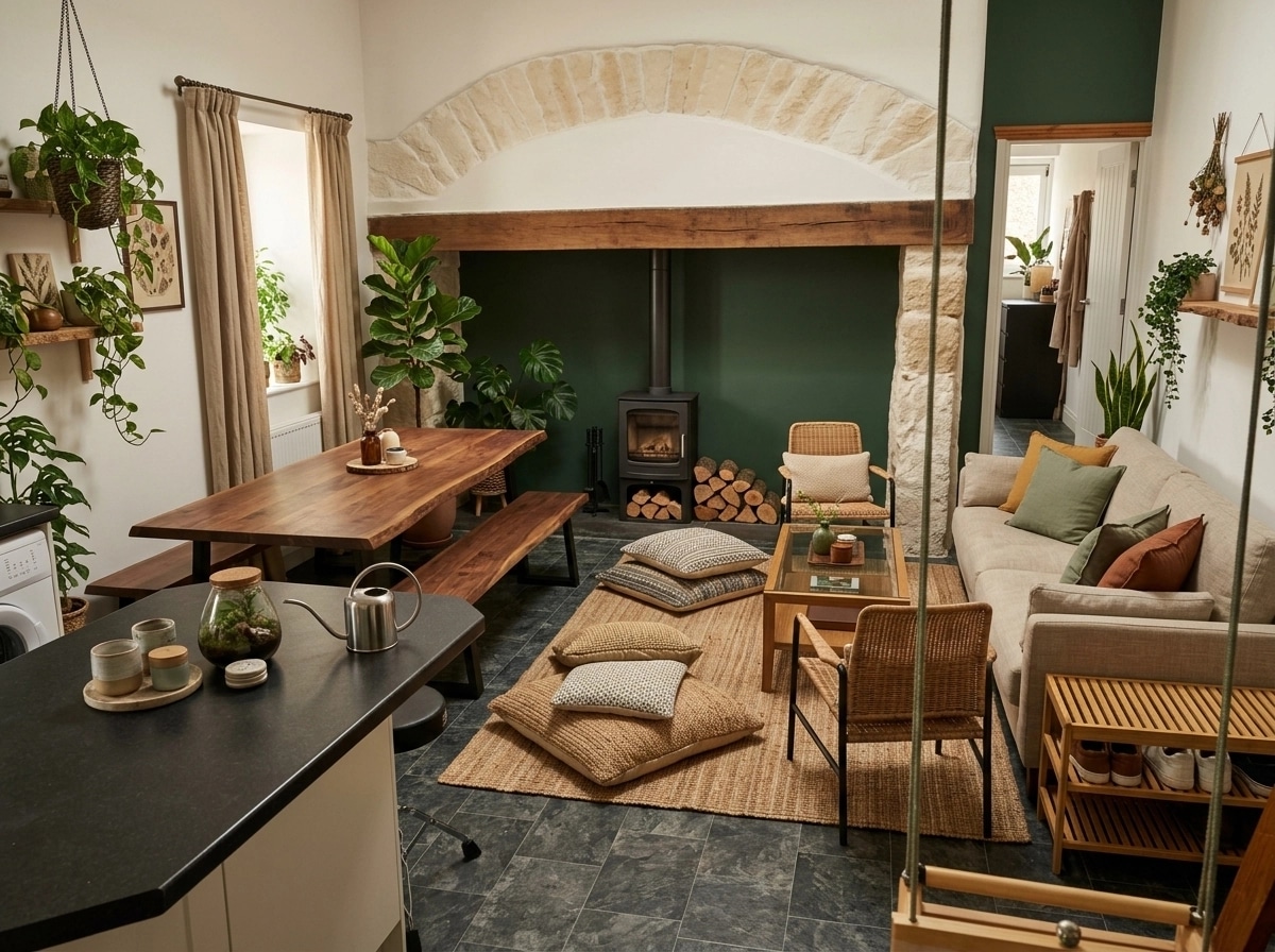 Interior design in Biophilic style — Living Room by GenRoom AI