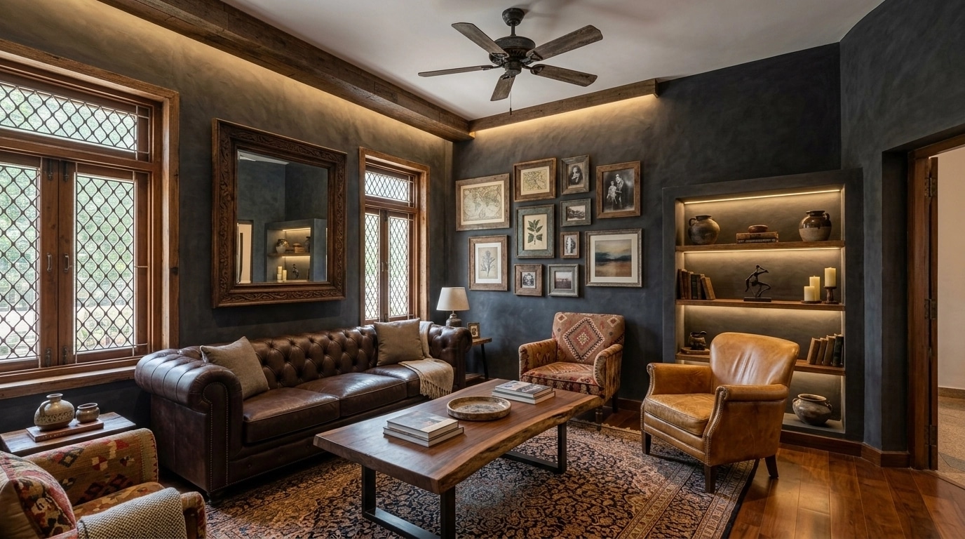 Interior design in Rustic style — Living Room by GenRoom AI
