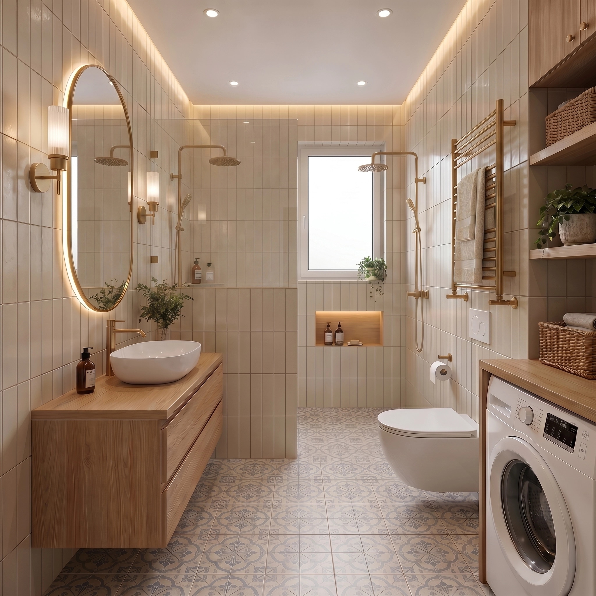 Modern Farmhouse Bathroom design — interior photo by GenRoom AI