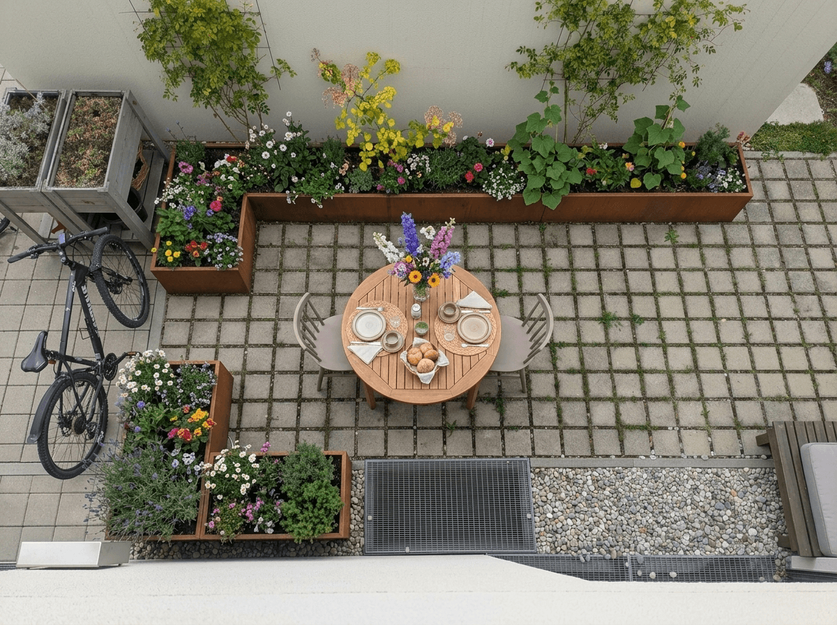 Yard design in Eco Natural Garden style — photo by GenRoom AI