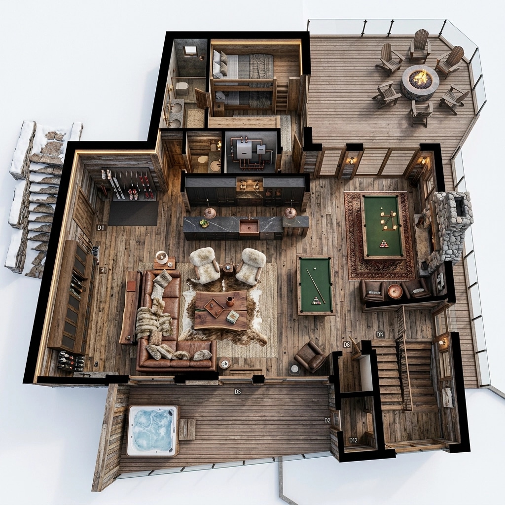 Interior design in Rustic style — Living Room by GenRoom AI