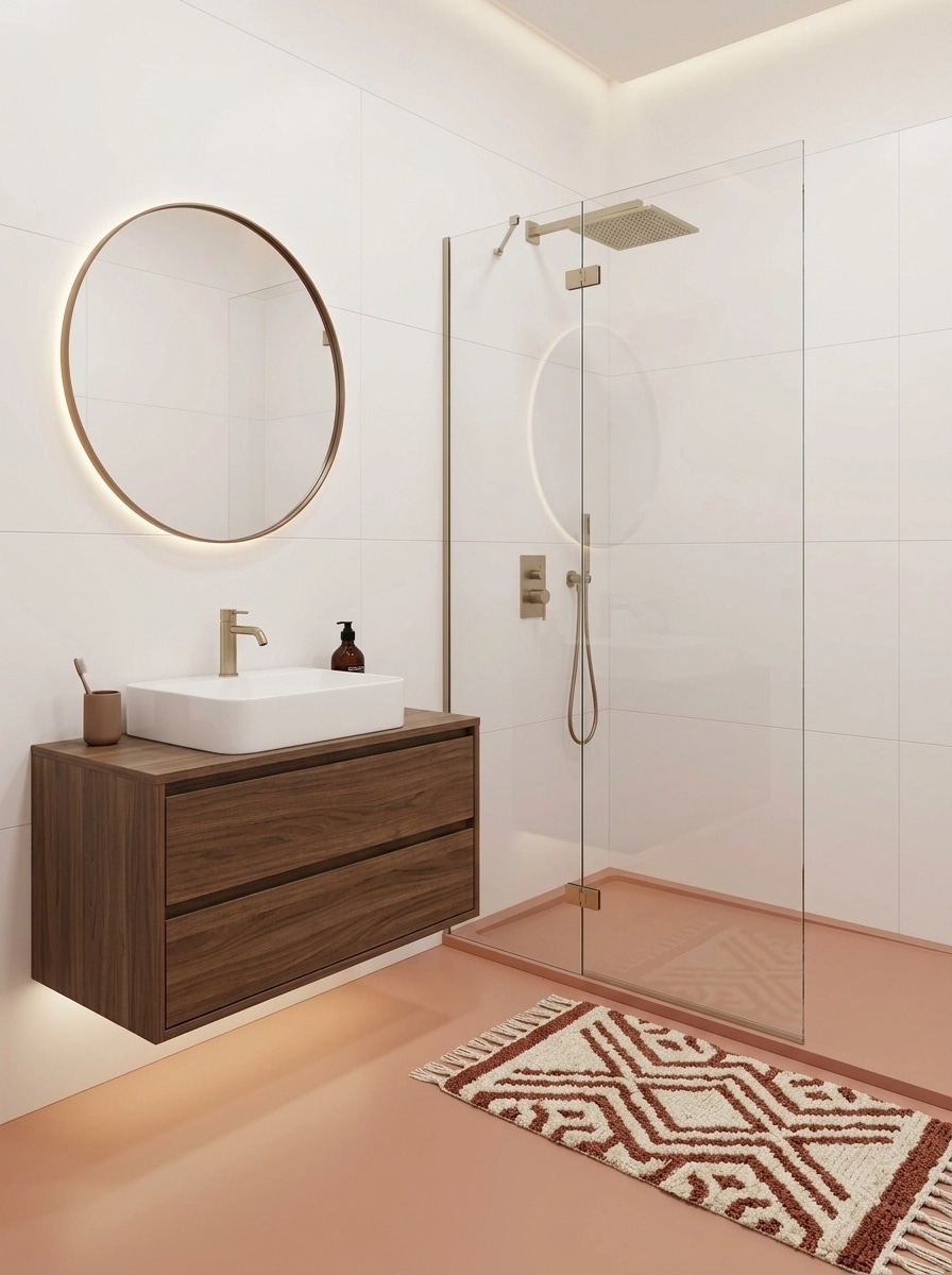 Bathroom interior in Minimalism style — photo by GenRoom AI