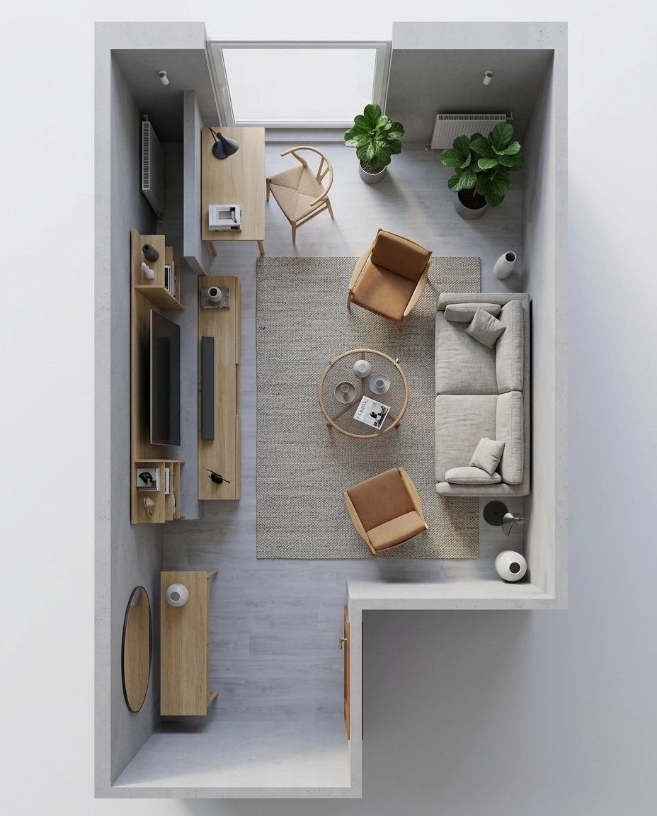 Scandinavian Living Room design — interior photo by GenRoom AI