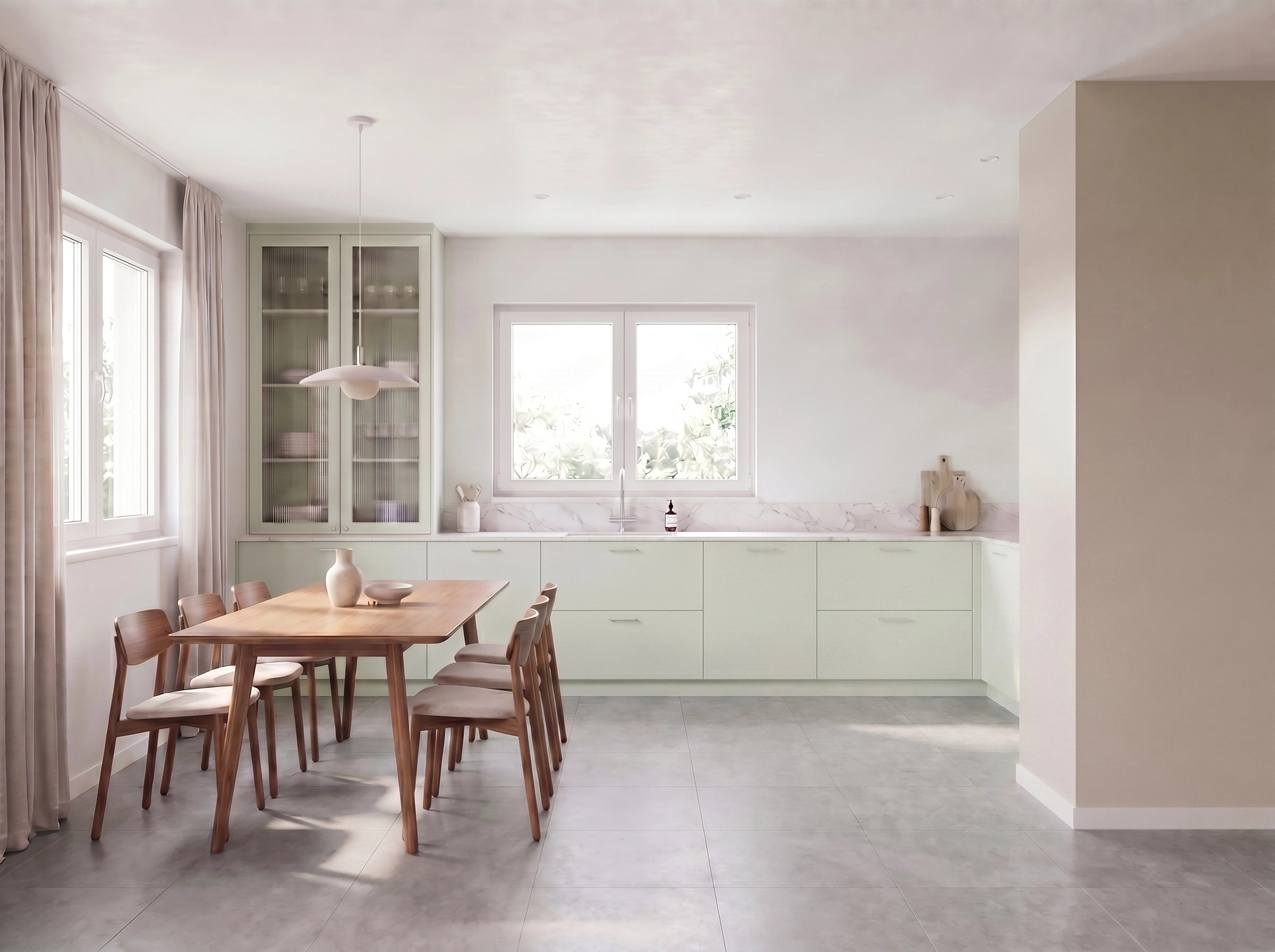 Kitchen interior in Scandinavian style — photo by GenRoom AI