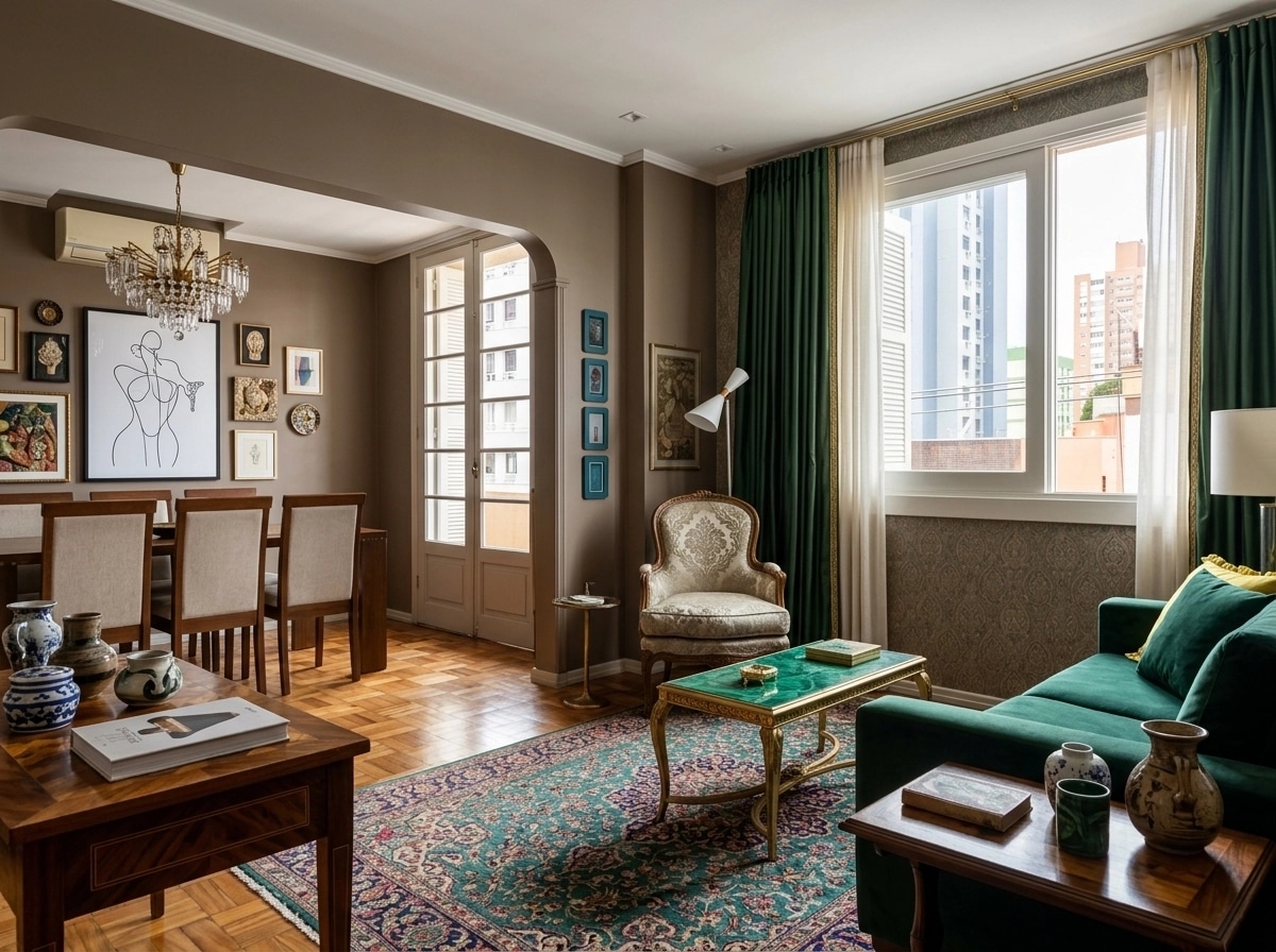 Design d'intérieur en style Eclectic — Salon par GenRoom AI