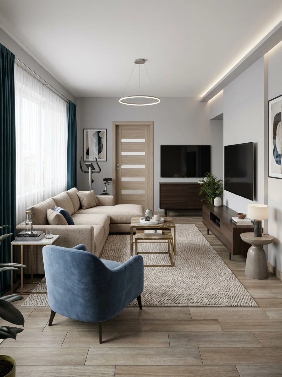 Interior design in Contemporary style — Living Room by GenRoom AI