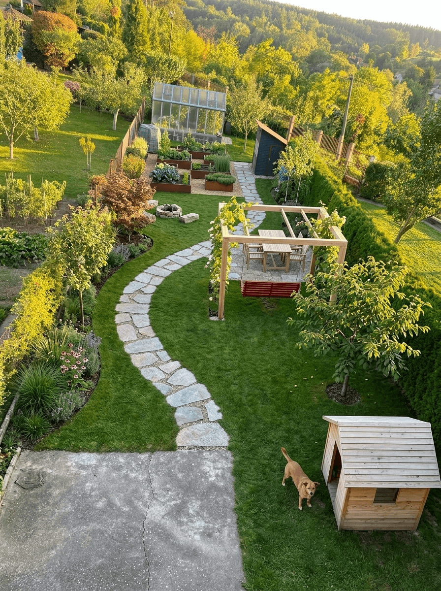 Yard design in Scandinavian Garden style — photo by GenRoom AI