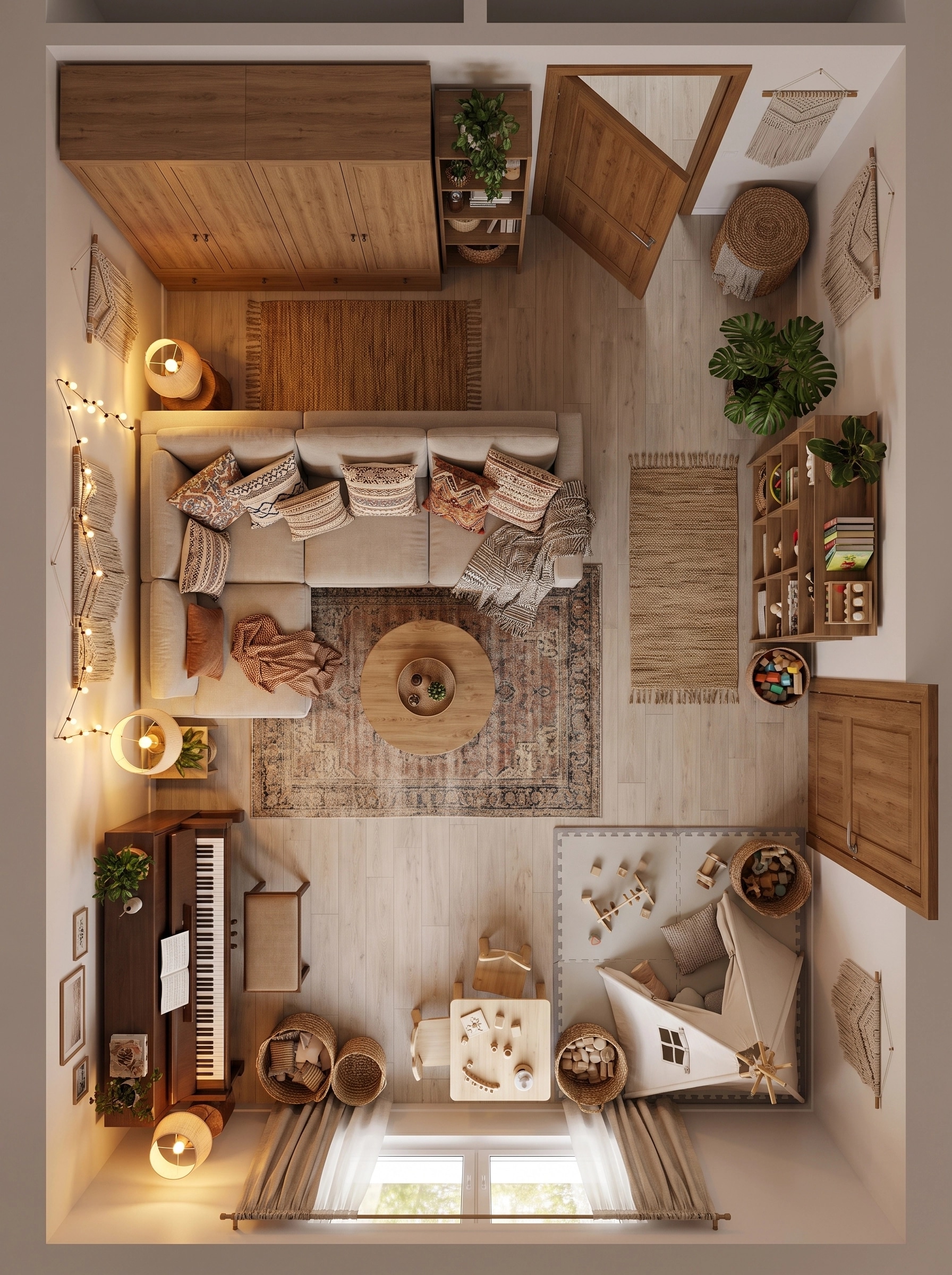 Interior design in Bohemian style — Living Room by GenRoom AI