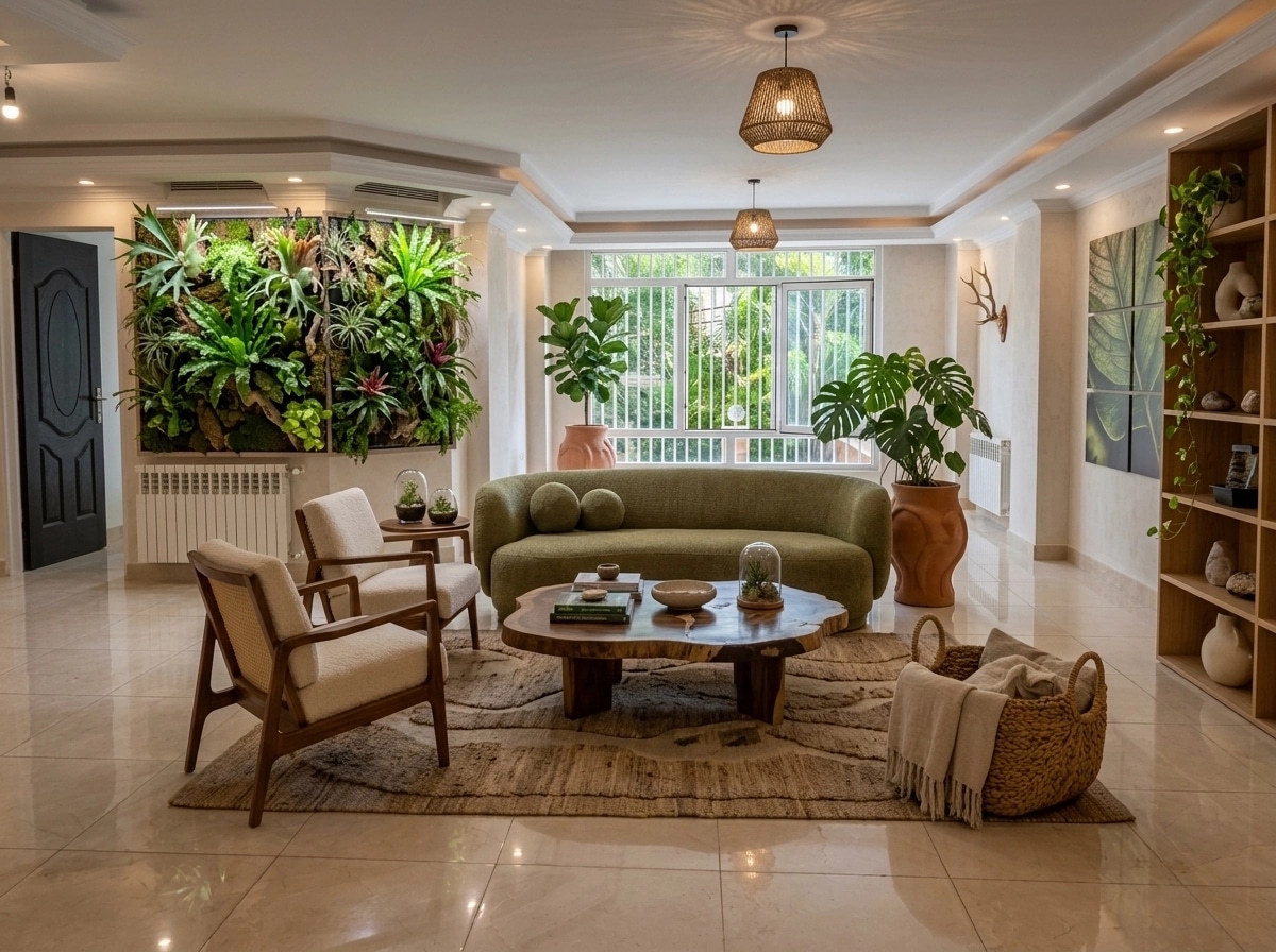 Interior design in Biophilic style — Living Room by GenRoom AI