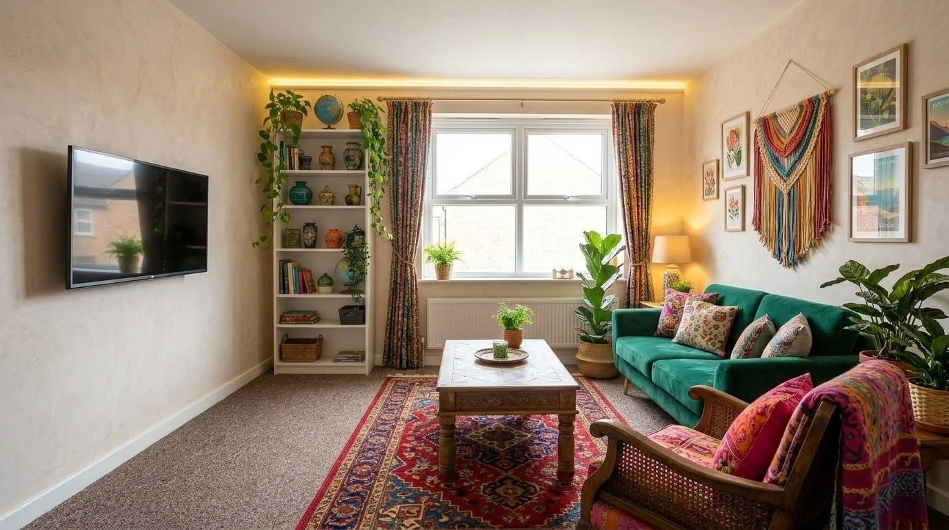Interior design in Bohemian style — Living Room by GenRoom AI