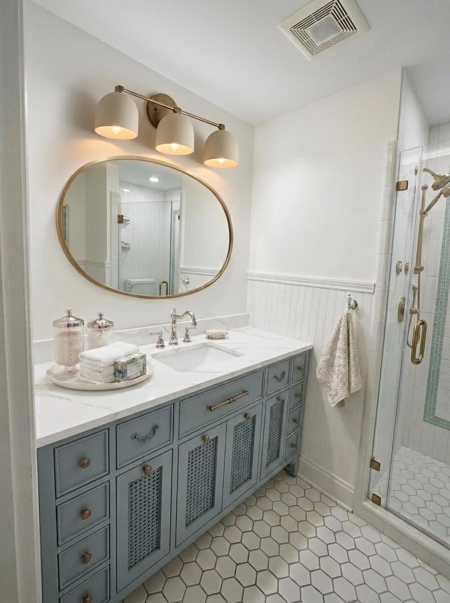 Interior design in Coastal / Hamptons style — Bathroom by GenRoom AI