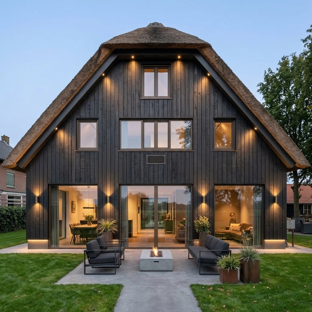 Facade design in Barnhouse Facade style — photo by GenRoom AI