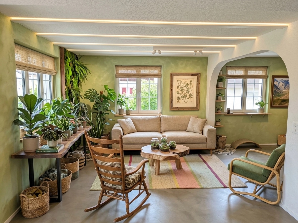 Interior design in Biophilic style — Living Room by GenRoom AI