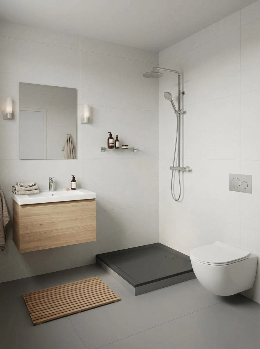 Scandinavian Bathroom design — interior photo by GenRoom AI