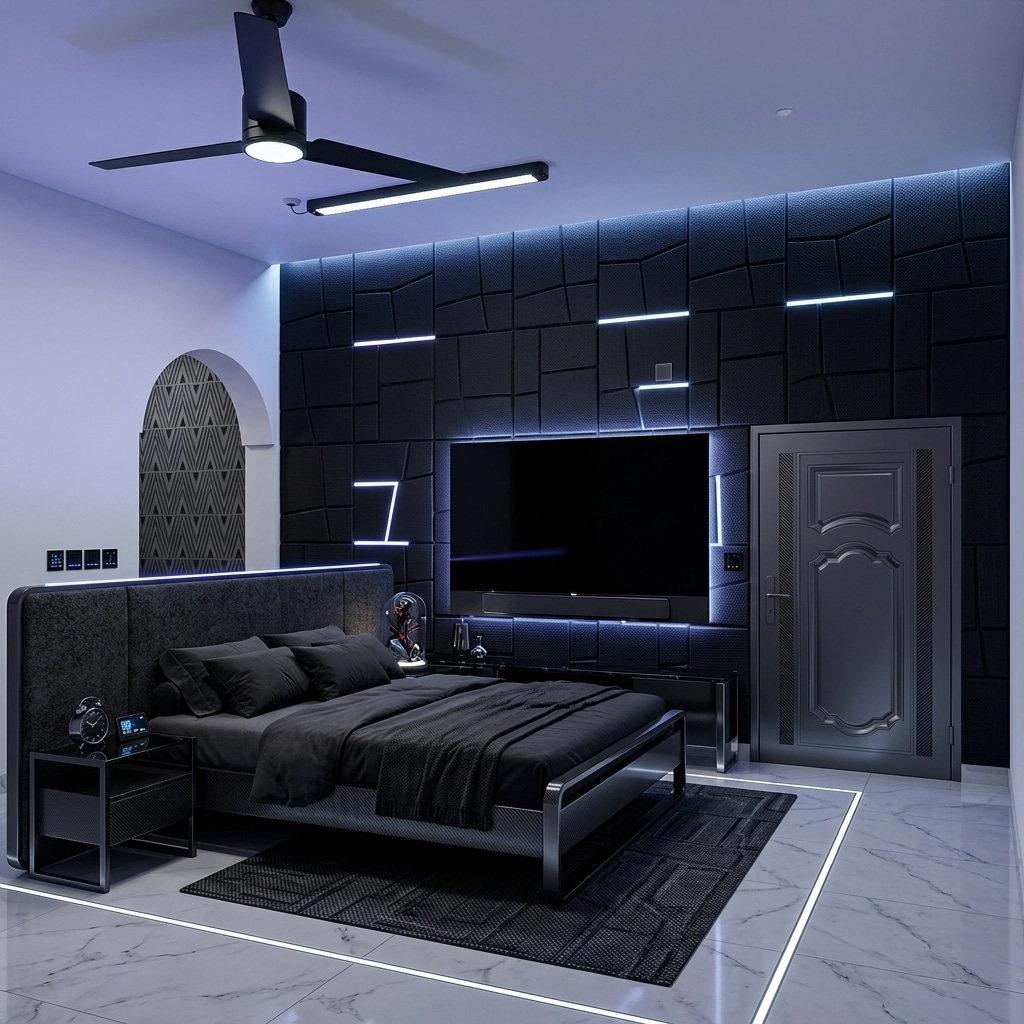 Interior design in Blacktec style — Bedroom by GenRoom AI
