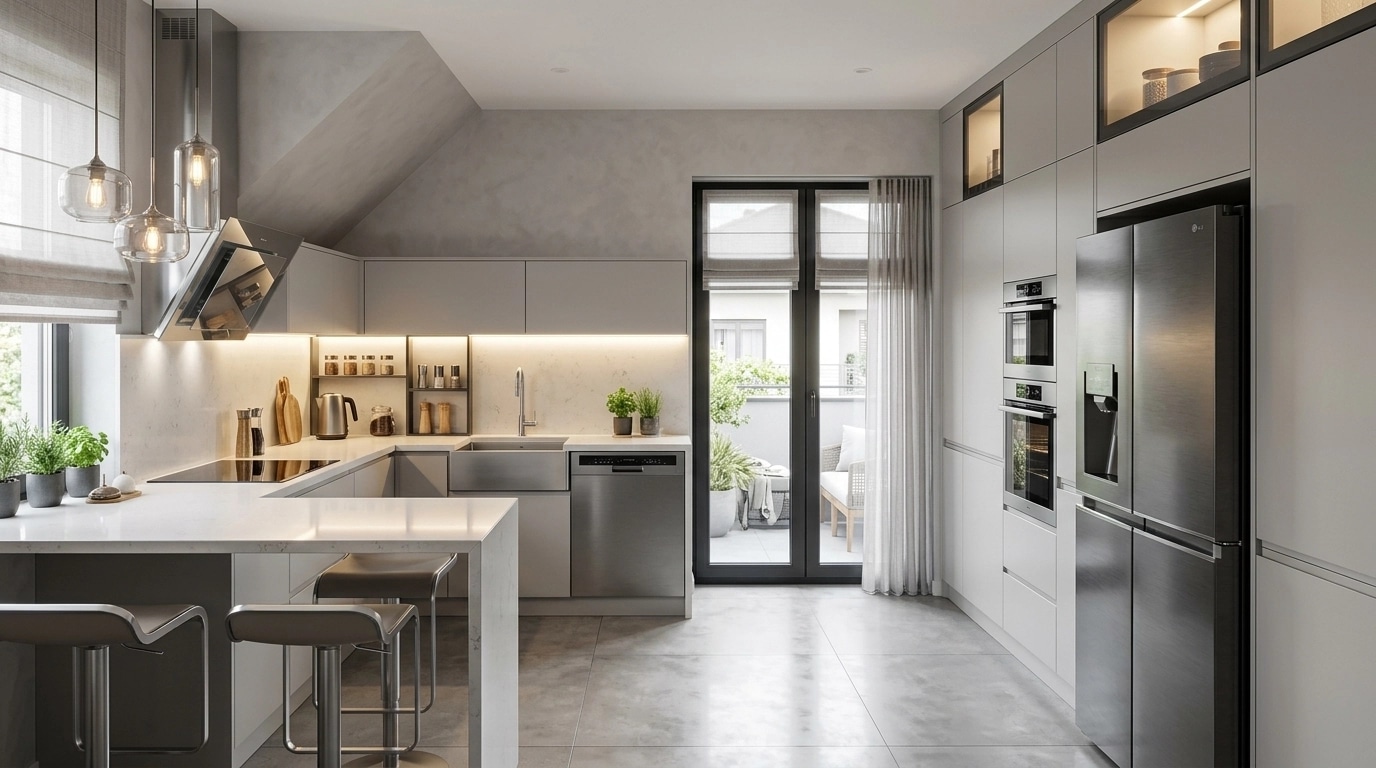 Kitchen interior in Contemporary style — photo by GenRoom AI