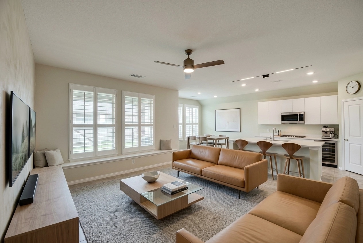 Minimalism Living Room design — interior photo by GenRoom AI