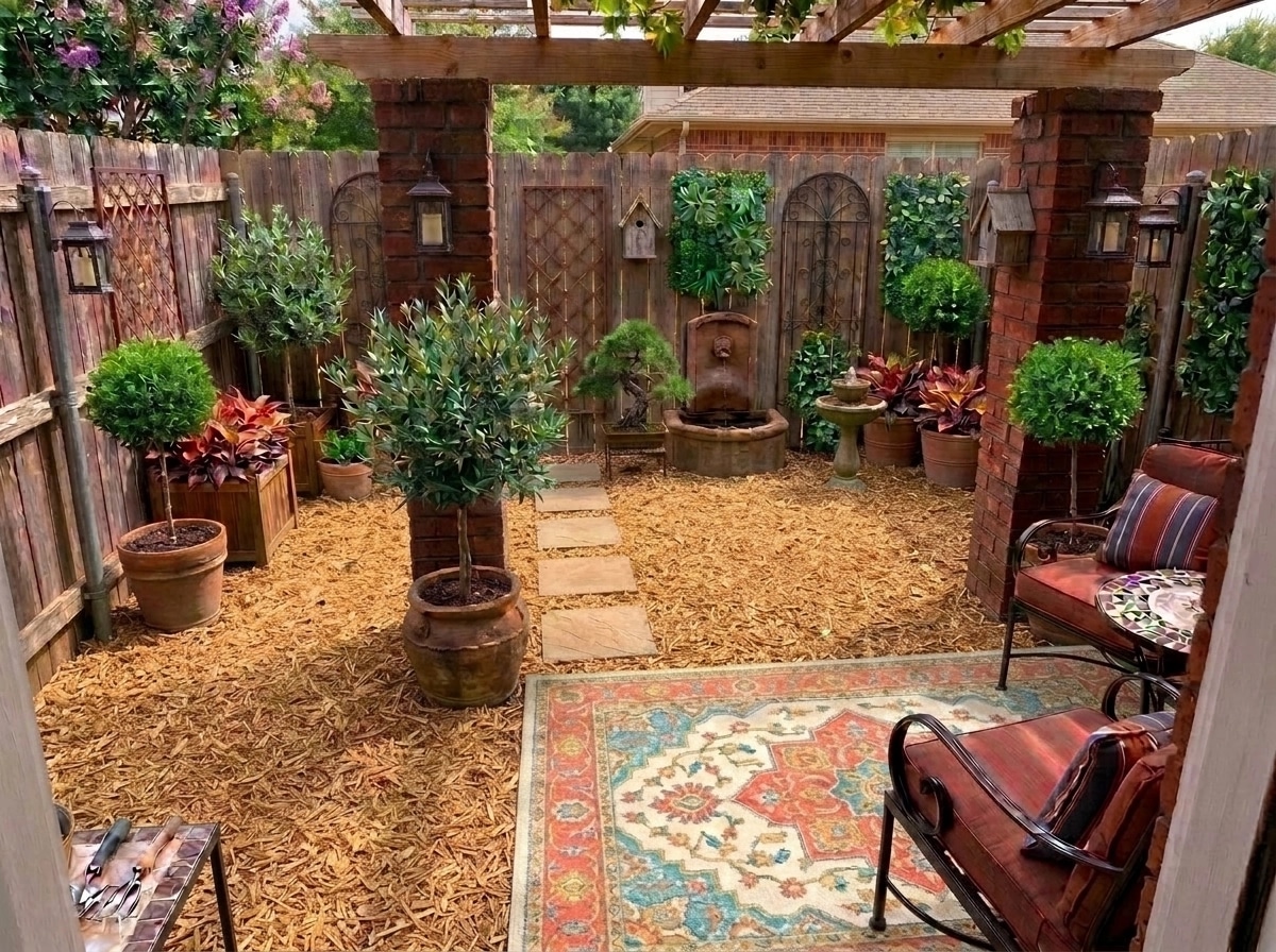 Landscape design in Mediterranean Yard style — Yard by GenRoom AI