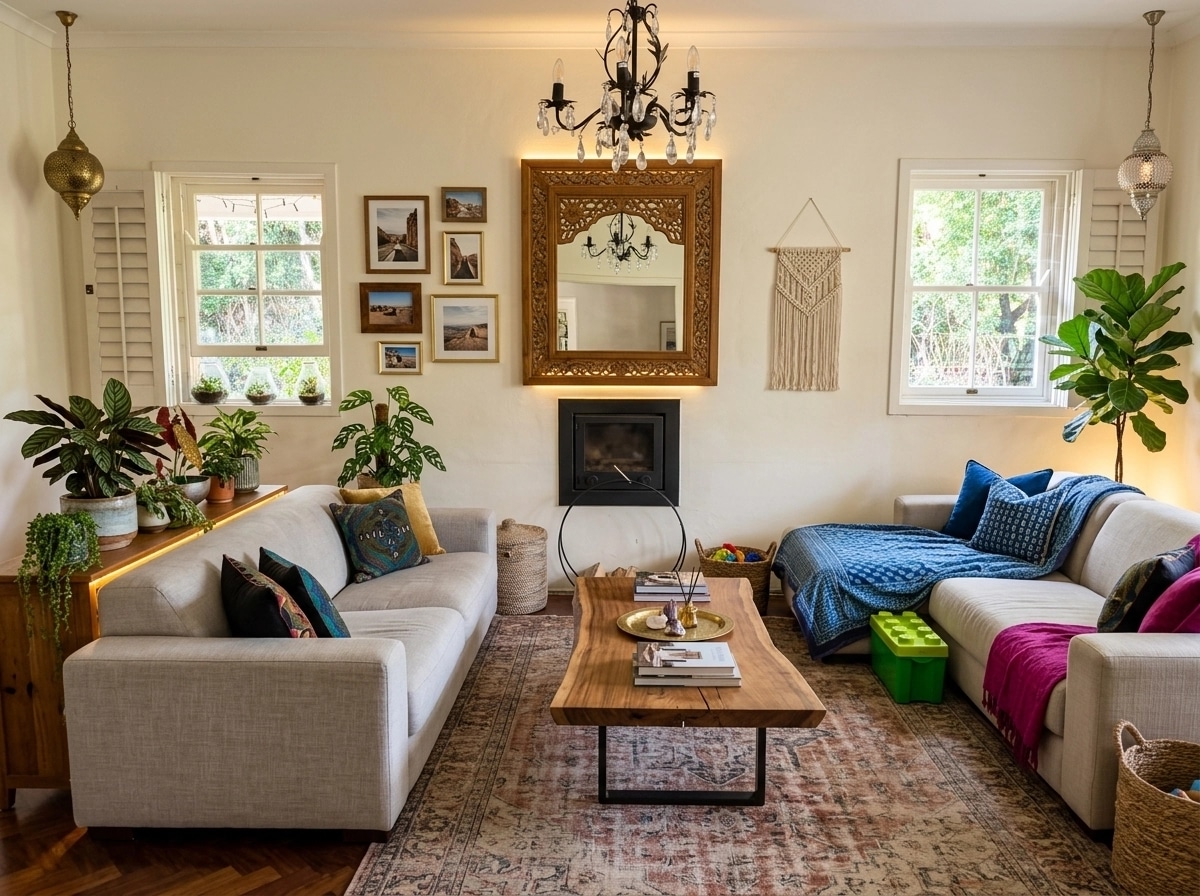Interior design in Bohemian style — Living Room by GenRoom AI