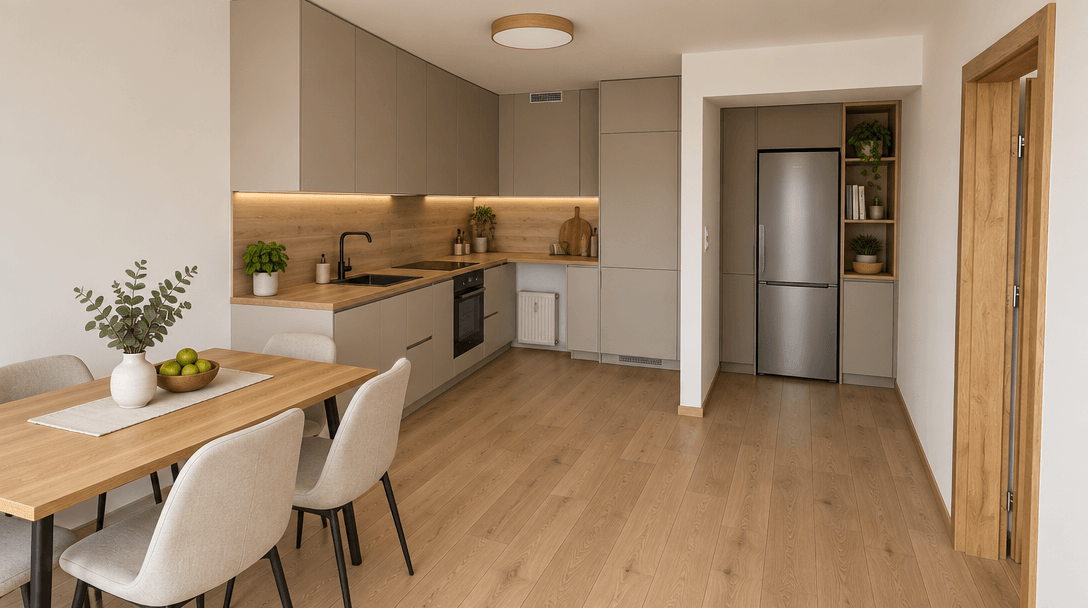 Minimalism Kitchen design — interior photo by GenRoom AI