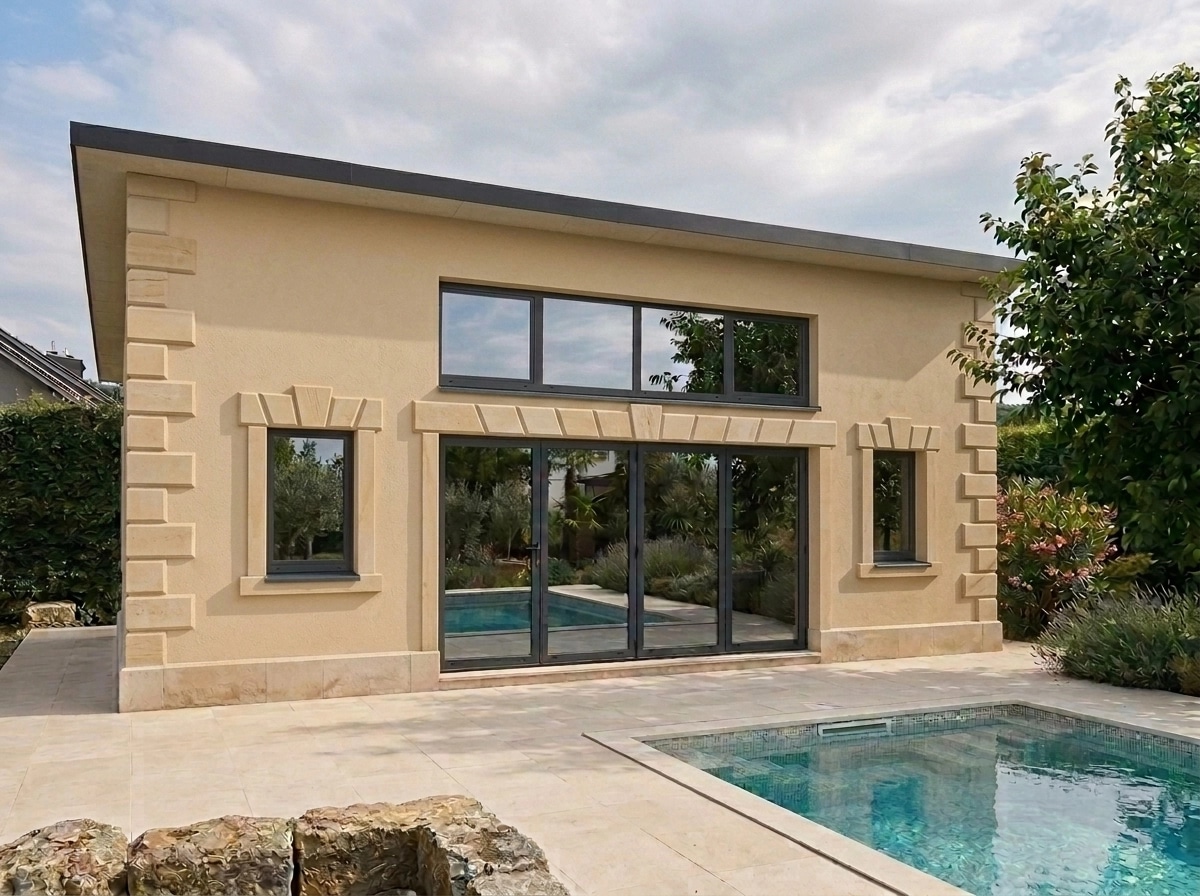Facade design in Mediterranean Facade style — photo by GenRoom AI