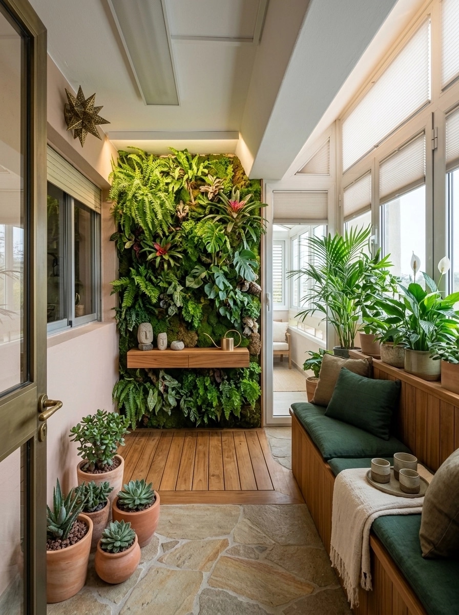 Interior design in Biophilic style — balcony by GenRoom AI