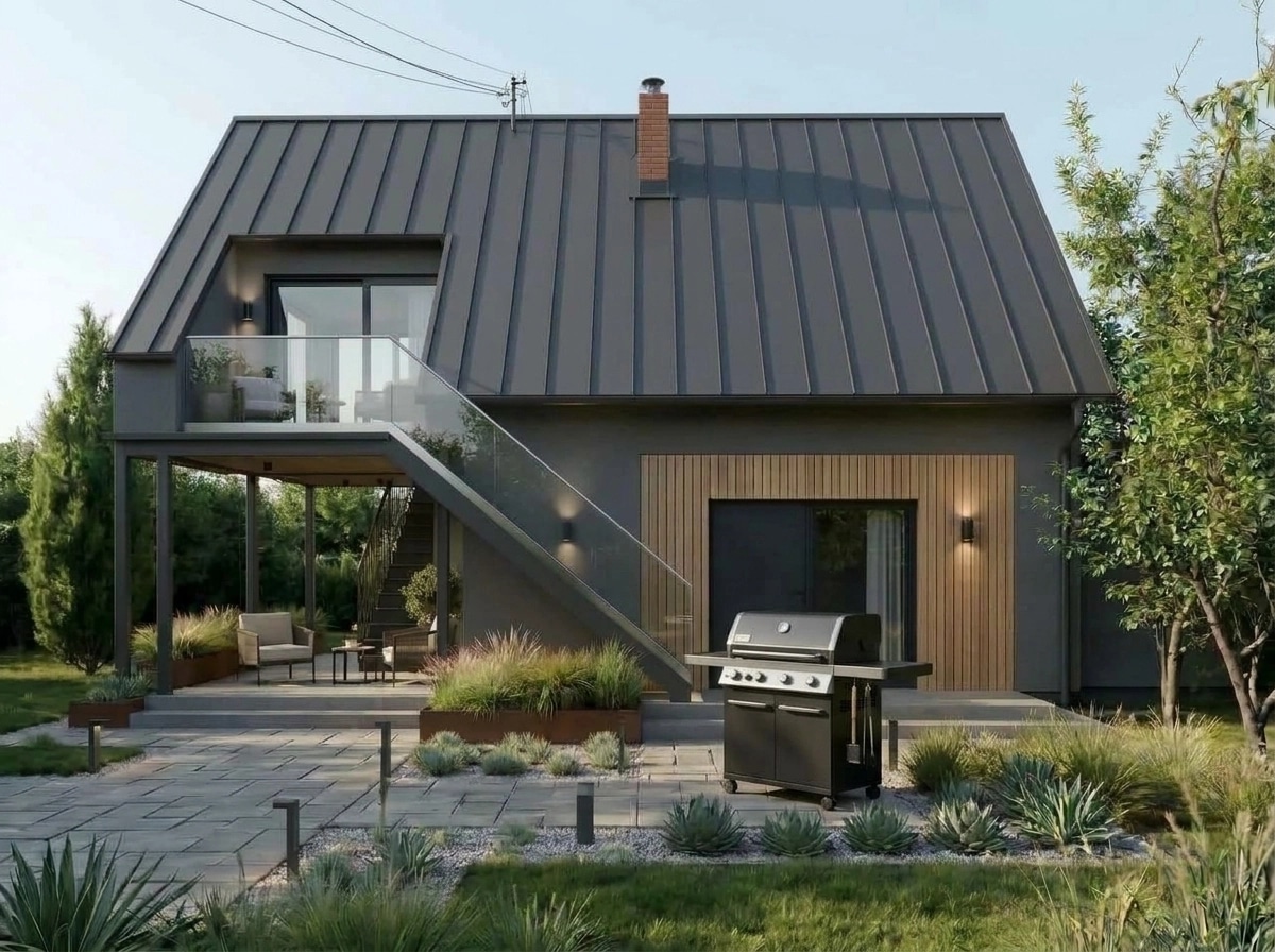 Fasad desain di Contemporary Facade gaya — Fasad oleh GenRoom AI