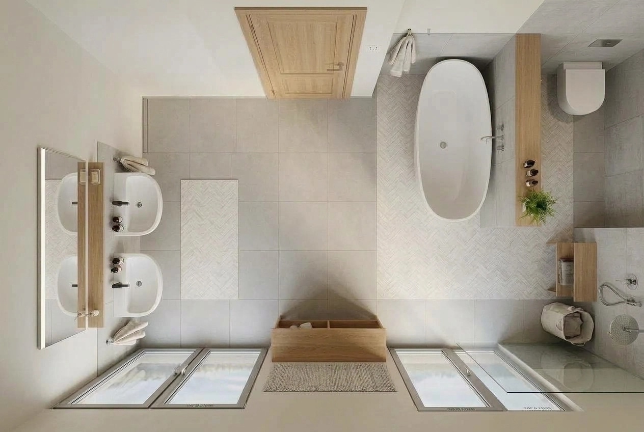 Scandinavian Bathroom design — interior photo by GenRoom AI