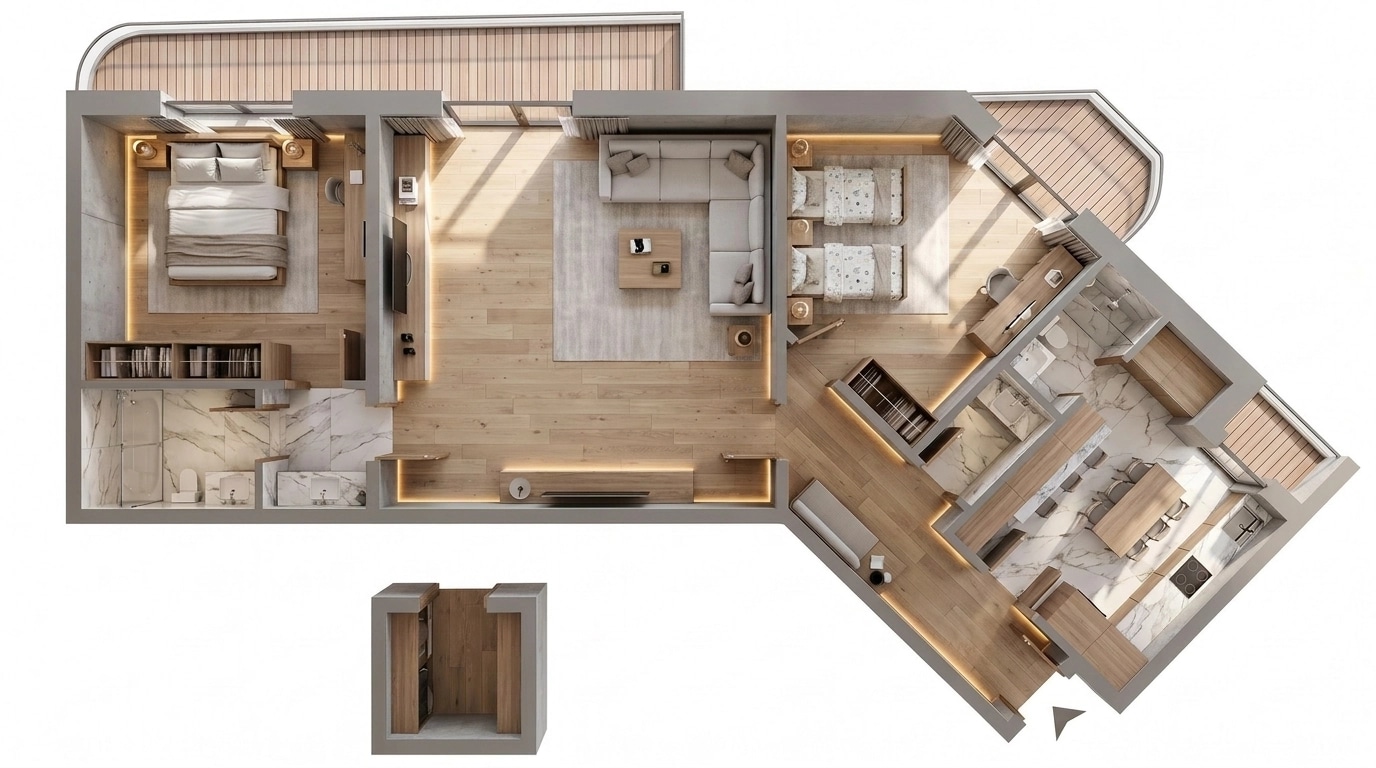 Interior design in Contemporary style — Living Room by GenRoom AI