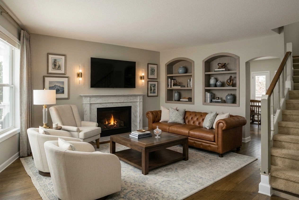 Interior design in Transitional style — Living Room by GenRoom AI