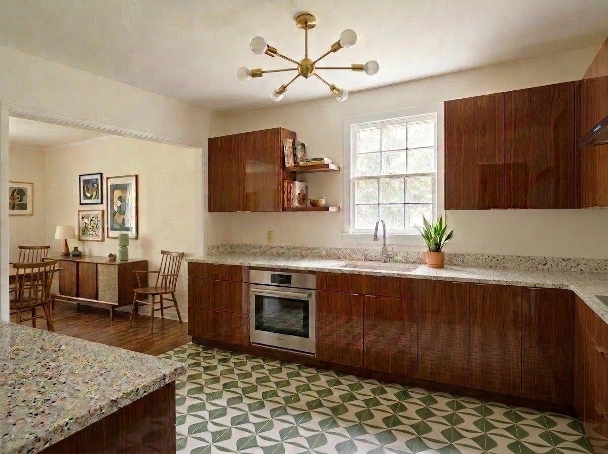 Mid-Century Modern Kitchen design — interior photo by GenRoom AI
