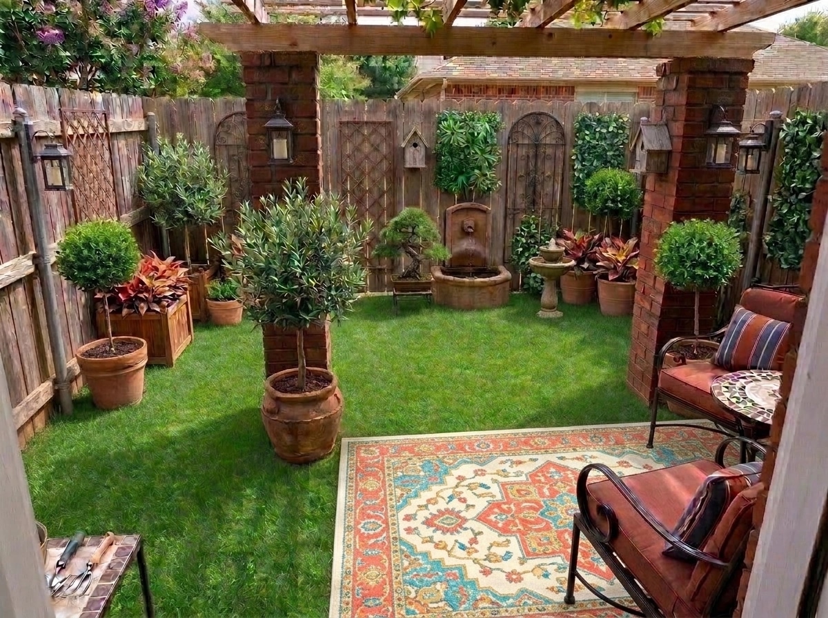 Landscape design in Mediterranean Yard style — Yard by GenRoom AI