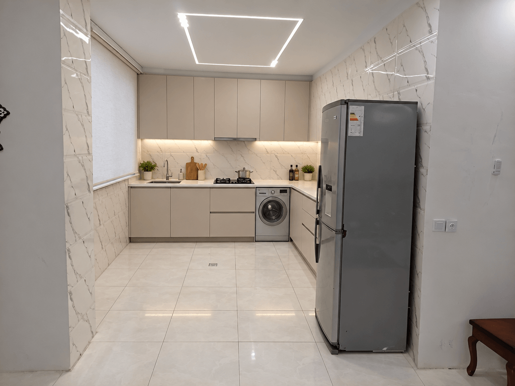 Kitchen interior in Minimalism style — photo by GenRoom AI