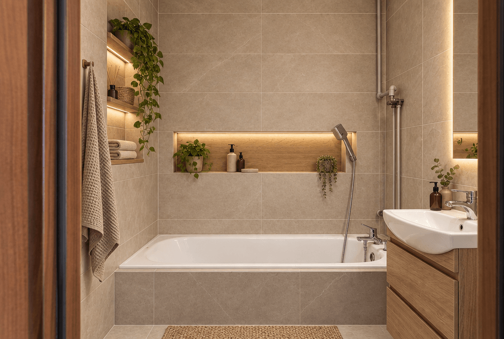 Minimalism Bano design — interior photo by GenRoom AI