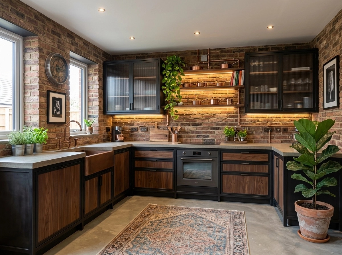 Loft / Industrial Kitchen design — interior photo by GenRoom AI