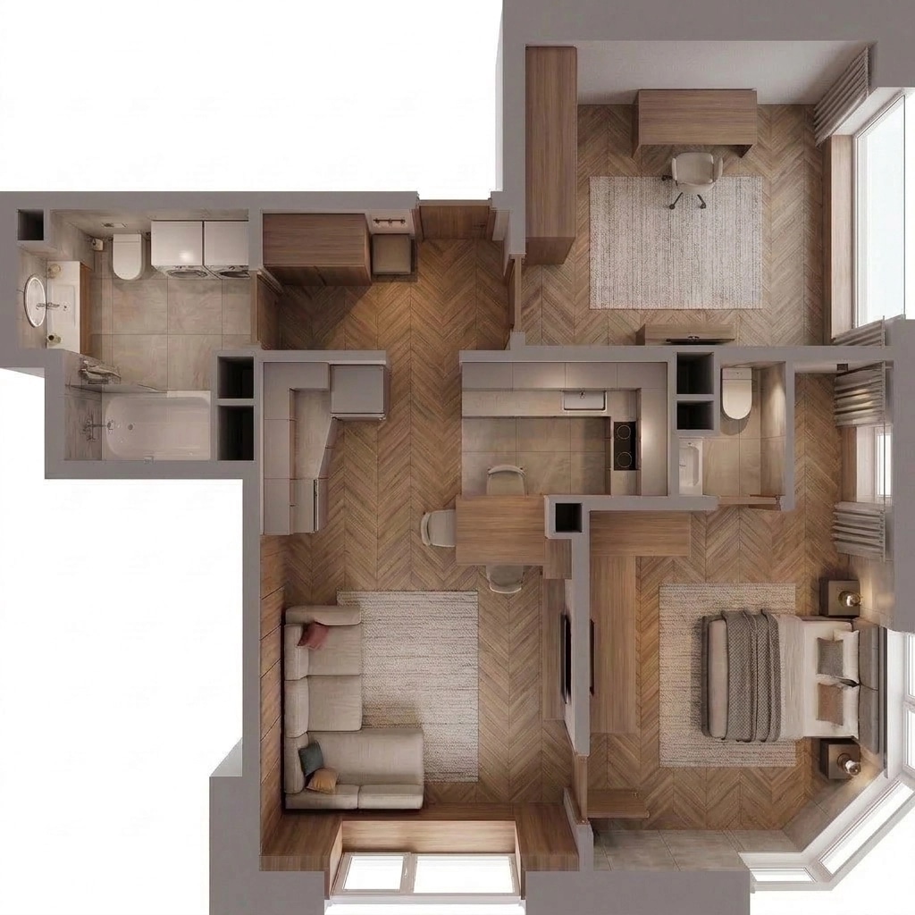 Interior design in Contemporary style — Living Room by GenRoom AI