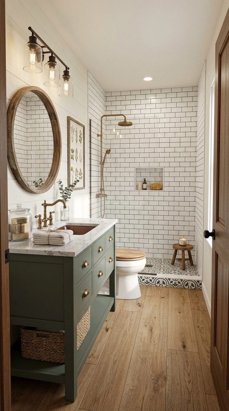 Interior design in Modern Farmhouse style — Bathroom by GenRoom AI