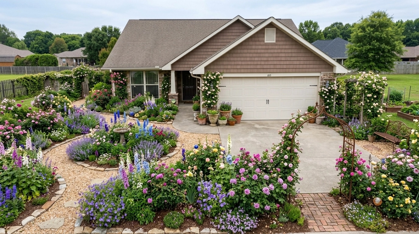 English Cottage Garden Yard design — yard photo by GenRoom AI