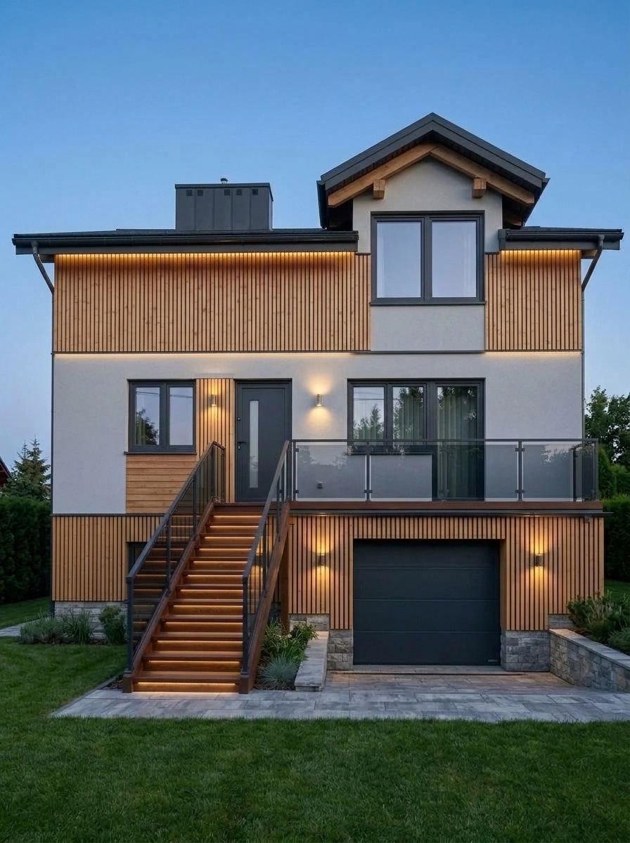 Contemporary Facade Fasad design — facade photo by GenRoom AI