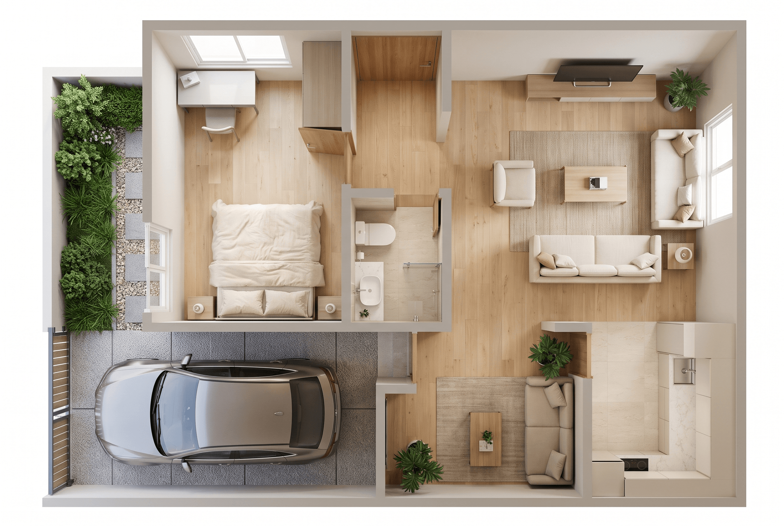 Interior design in Minimalism style — Living Room by GenRoom AI