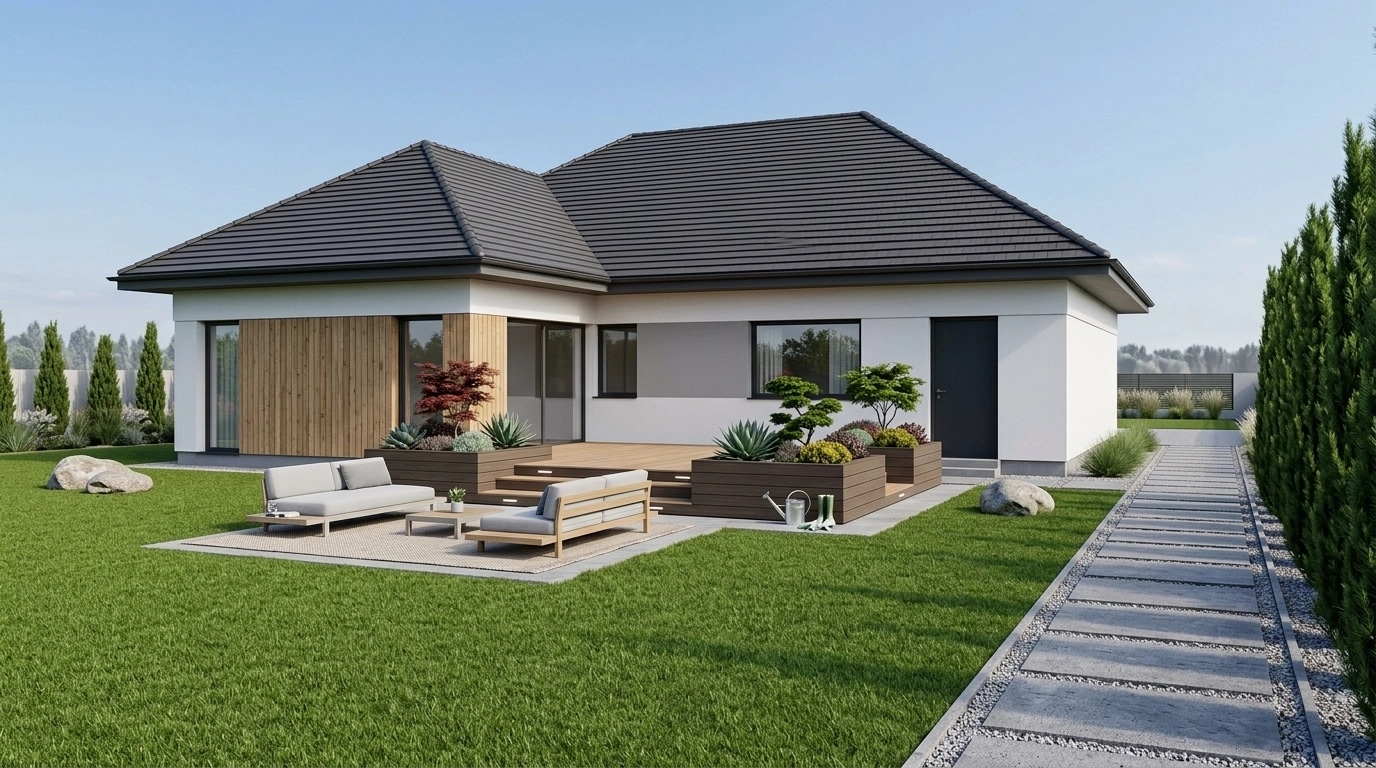 Landscape design in Minimalist Yard style — Yard by GenRoom AI
