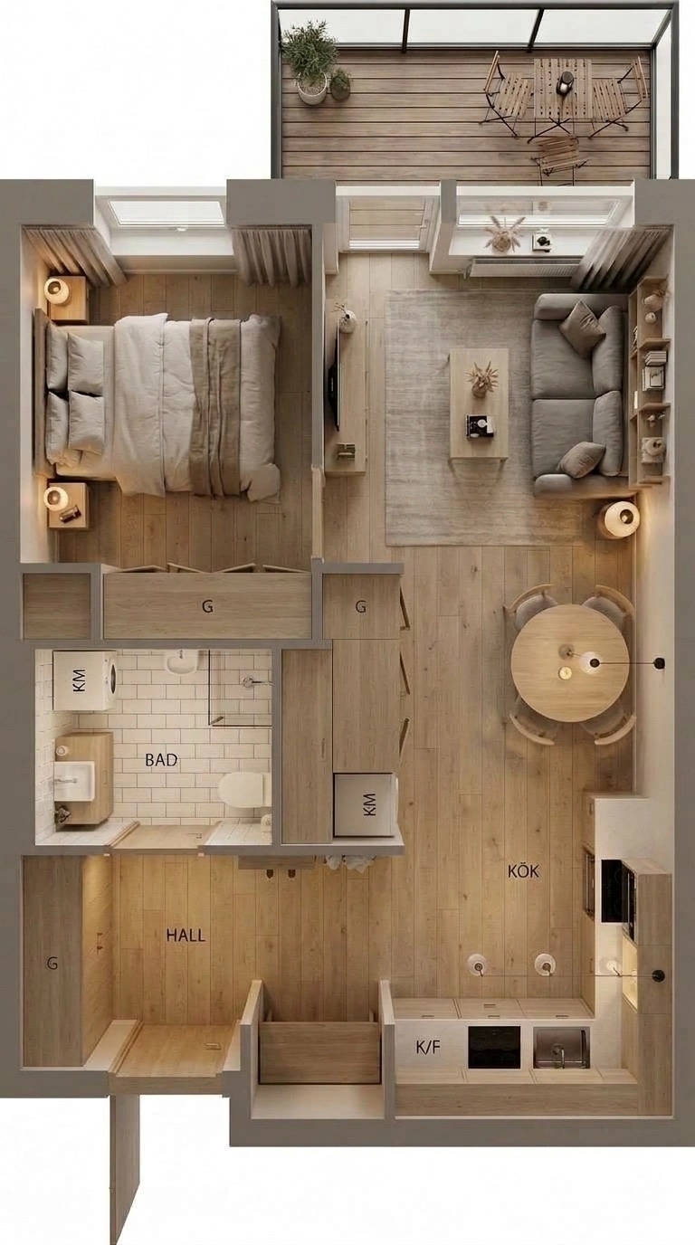 Interior design in Scandinavian style — Living Room by GenRoom AI