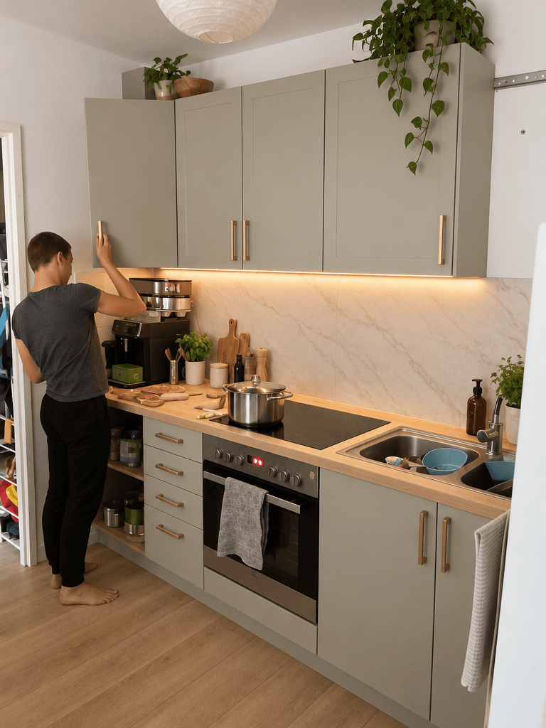 Kitchen interior in Minimalism style — photo by GenRoom AI
