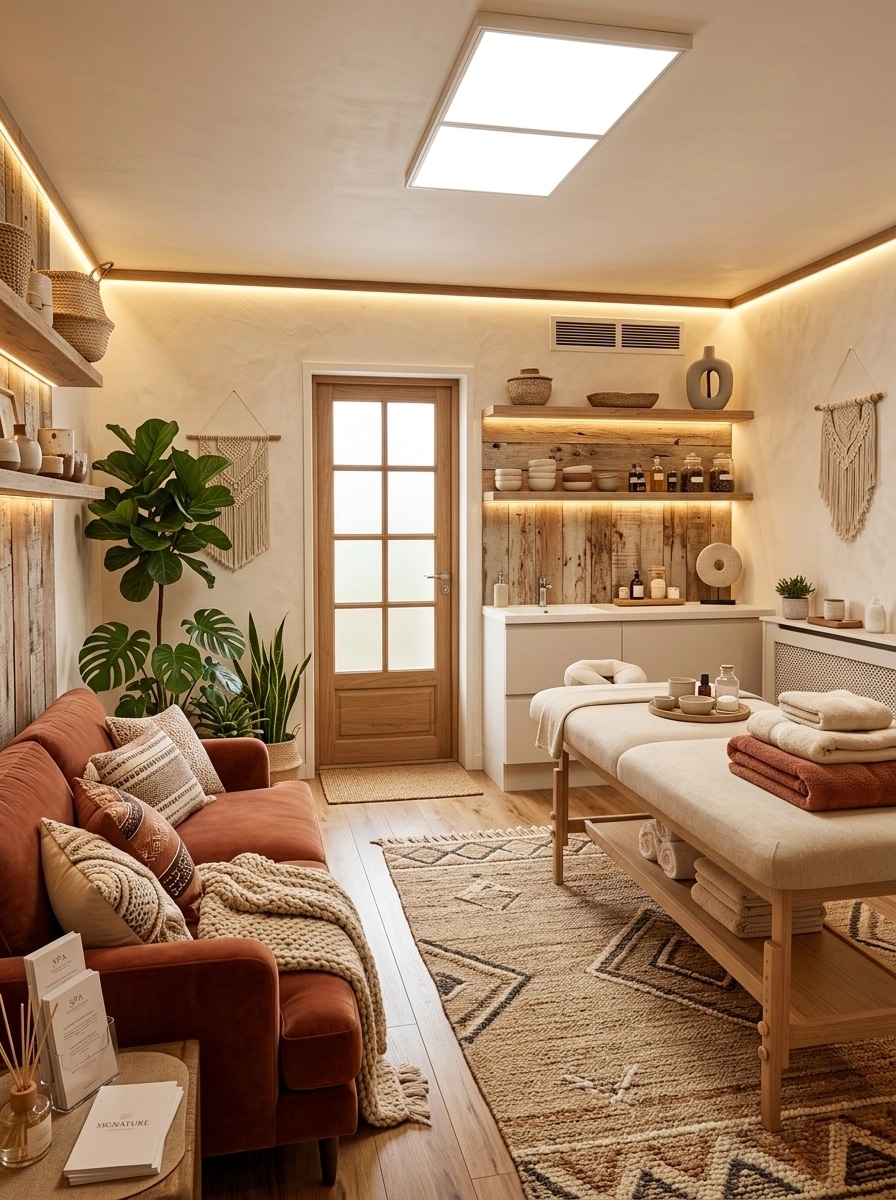 Interior design in Bohemian style — spa by GenRoom AI