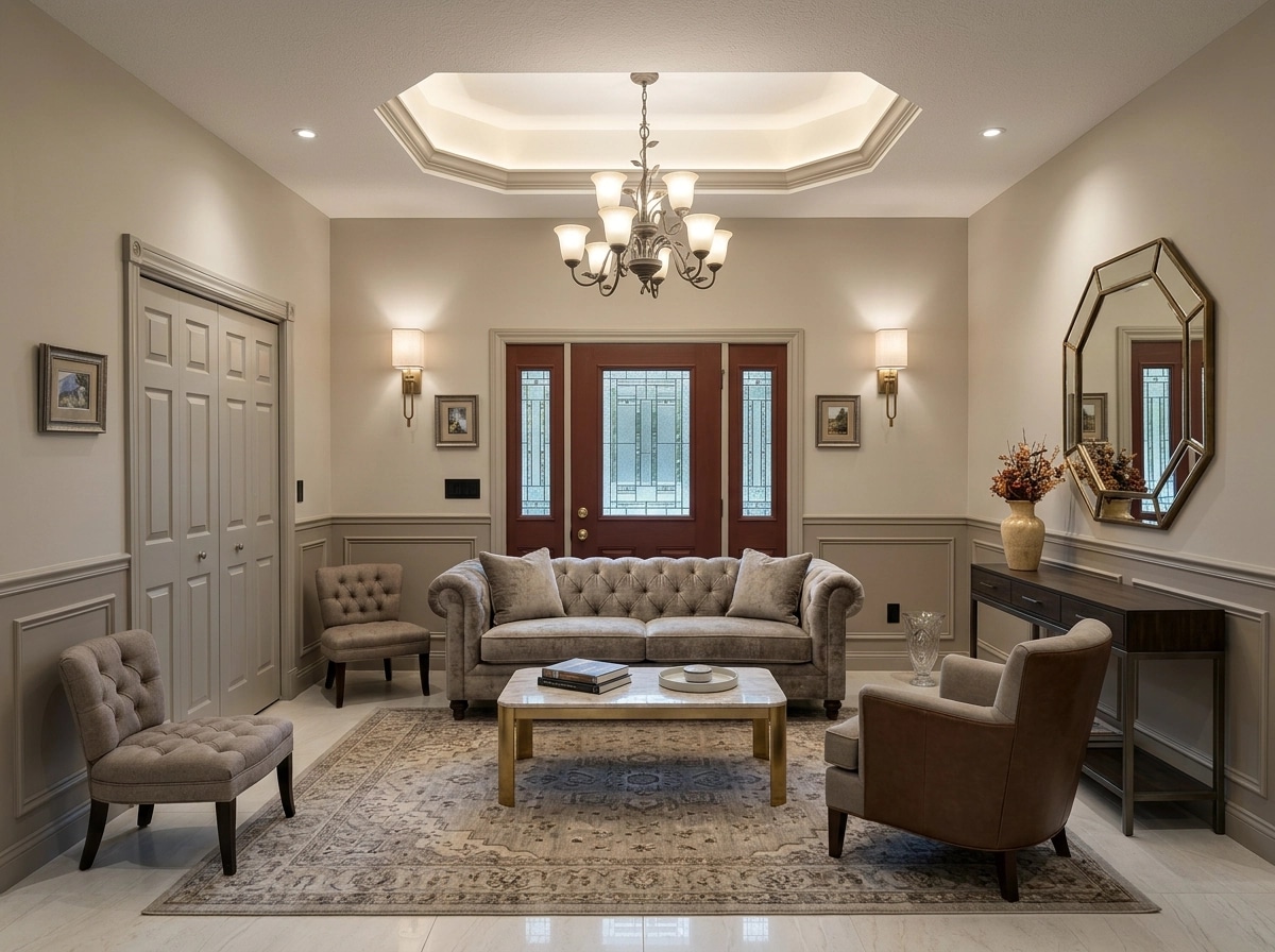 Transitional Ruang Tamu design — interior photo by GenRoom AI