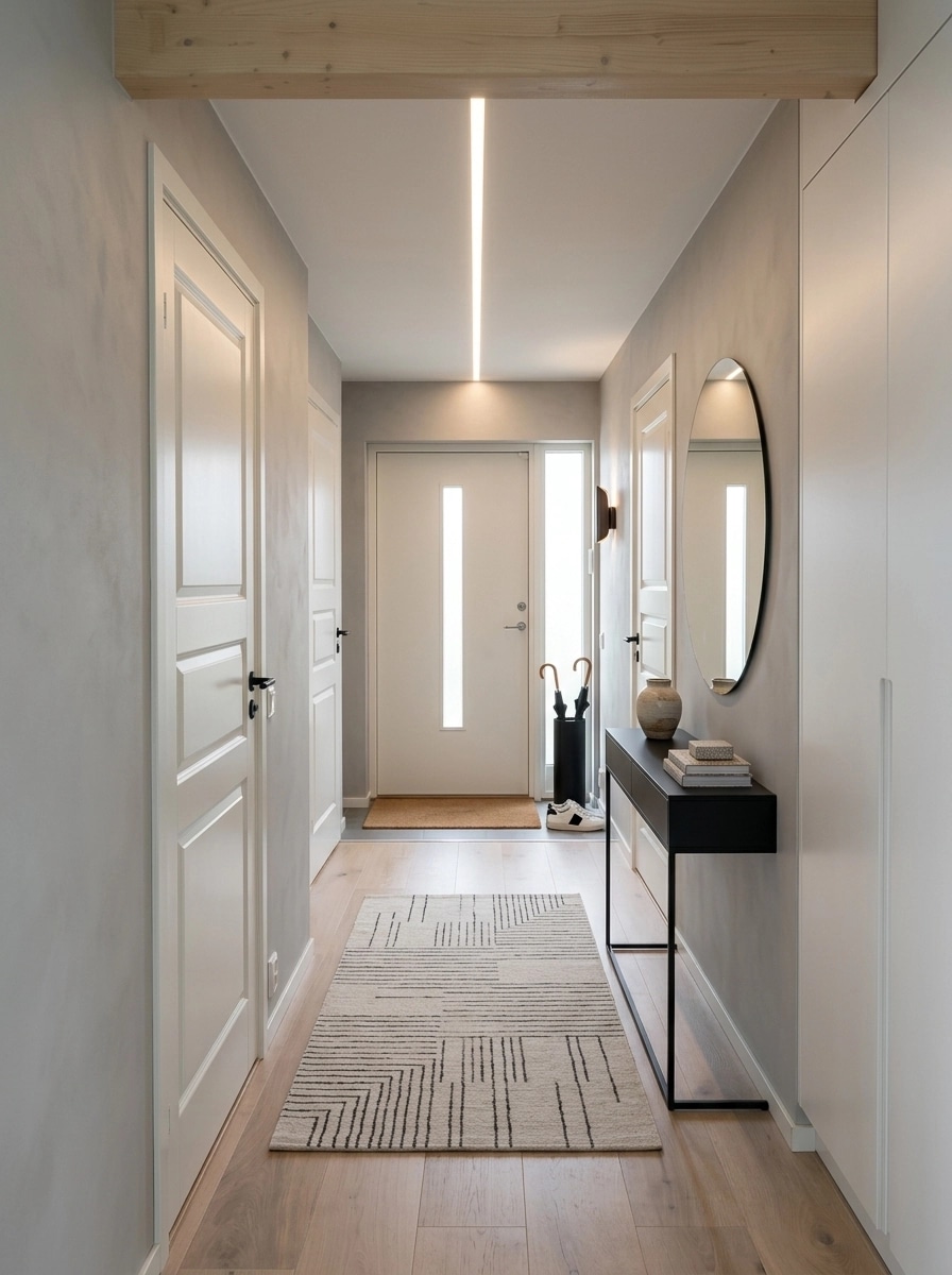 Hallway interior in Minimalism style — photo by GenRoom AI