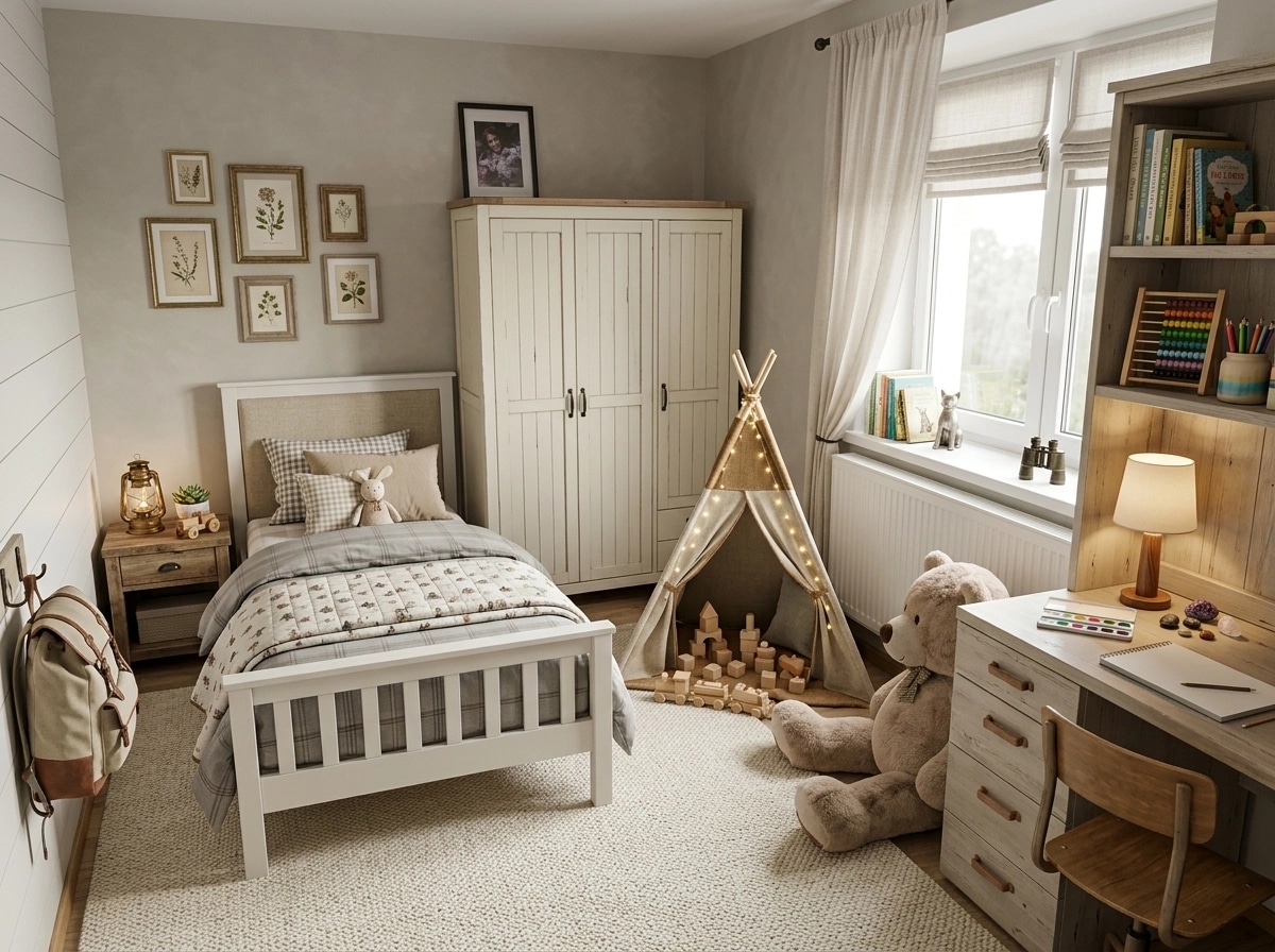 Modern Farmhouse Kids Room design — interior photo by GenRoom AI